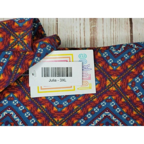 LulaRoe Julia Plus Size 3XL Abstract Casual Burgundy Square Poly/Spandex Dress - Picture 3 of 12